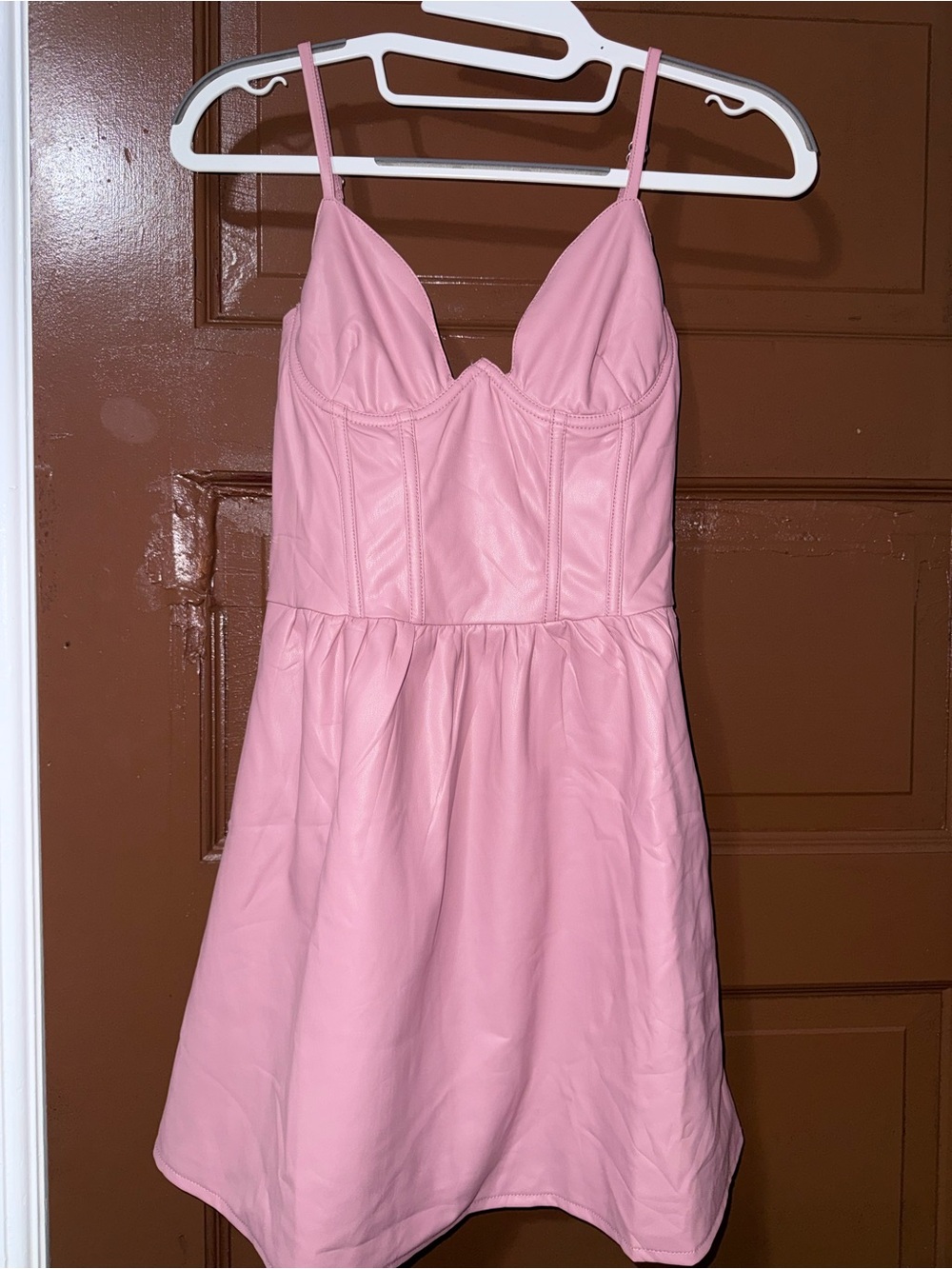 Pink Spaghetti-Strap Mini Dress